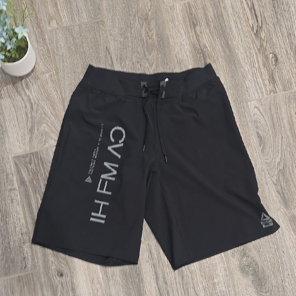 Reebok Black Graphic Shorts 10" Inseam